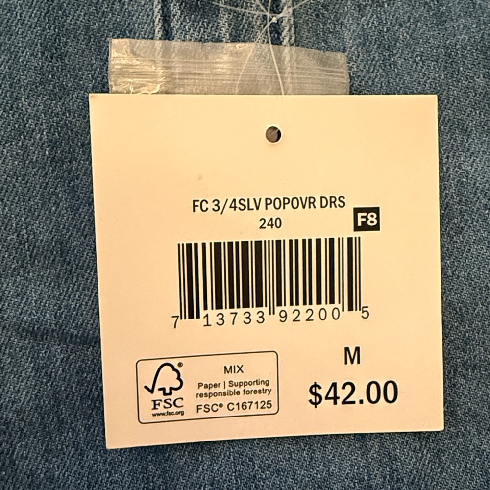 NWT Denim popover dress - Picture 3 of 6